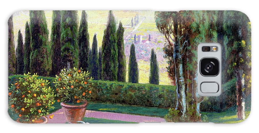 Nineteenth Century Galaxy Case featuring the painting Garden Of The Villa Fiesolana By Arnold Bocklin by Arnold Bocklin