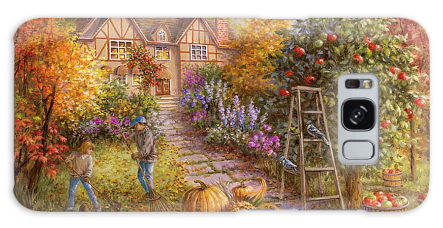 Gathering Fall Galaxy Case featuring the painting Gathering Fall by Nicky Boehme