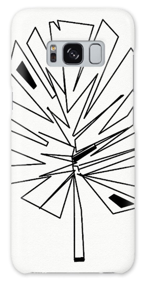 Modern Galaxy Case featuring the digital art Geometric Palm Leaf- Art by Linda Woods by Linda Woods