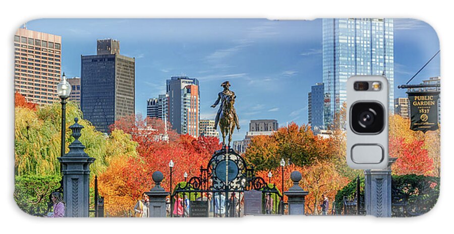 Boston Galaxy Case featuring the photograph George Washington and Boston's Public Garden in Autumn by Kristen Wilkinson