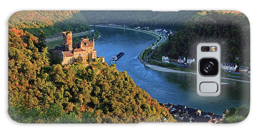 Estock Galaxy Case featuring the digital art Germany, Katz Castle, Rhine River by Gunter Grafenhain