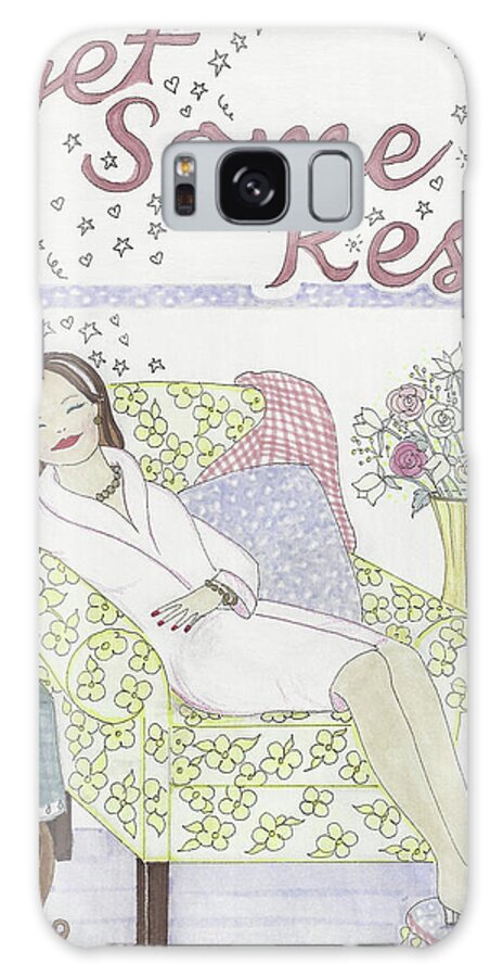 Rest Galaxy Case featuring the mixed media Get Some Rest by Stephanie Hessler