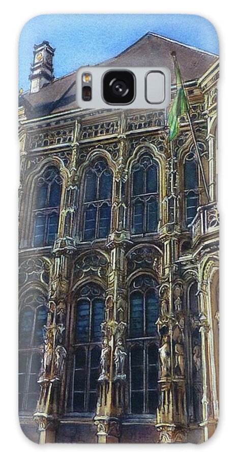 Architecture Galaxy Case featuring the painting Ghent, Town Hall, Belgium by Henrieta Maneva