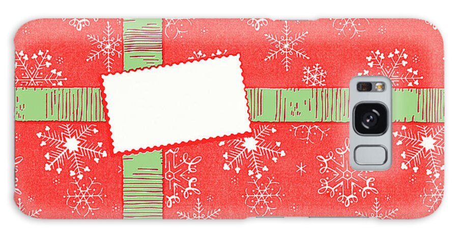 Background Galaxy Case featuring the drawing Gift wrapped in red with green ribbon by CSA Images
