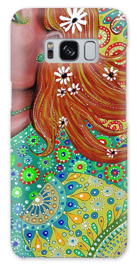 Woman Galaxy Case featuring the painting Ginger Goddess by Cherie Roe Dirksen
