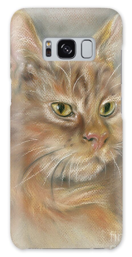 Animal Galaxy Case featuring the painting Ginger Tabby Cat with Black and White Whiskers by MM Anderson