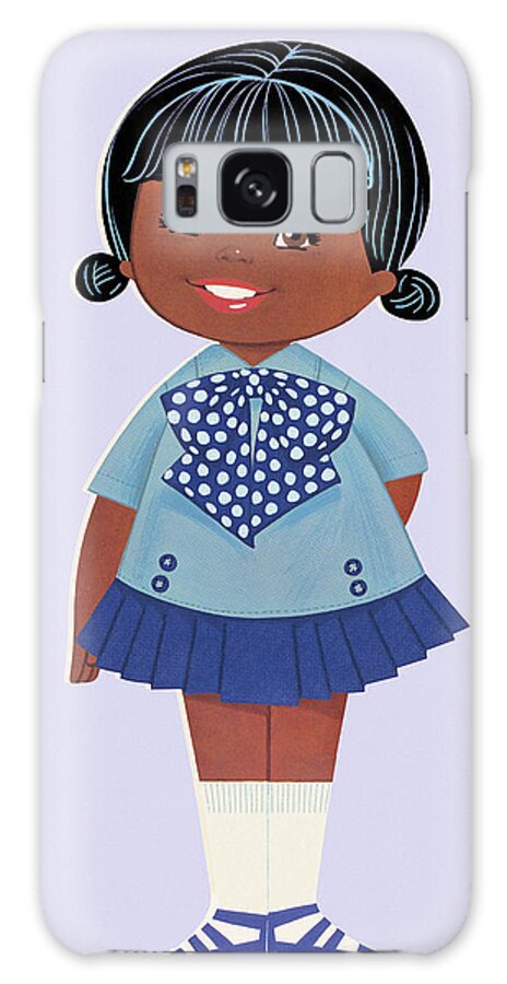 African American Galaxy Case featuring the drawing Girl Wearing a Dress by CSA Images