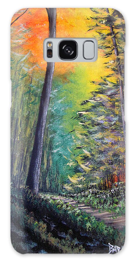 Forest Galaxy Case featuring the painting Glowing Forrest by Gloria E Barreto-Rodriguez