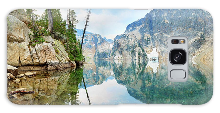 Tranquility Galaxy Case featuring the photograph Goat Lake On Cloudy Day In Sawtooth by Anna Gorin