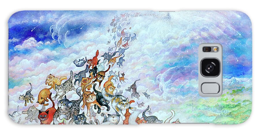 God Created Cats Galaxy Case featuring the painting God Created Cats by Bill Bell