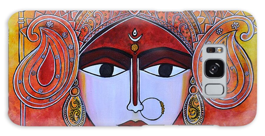 Hindgoddess Galaxy Case featuring the painting Goddess Durga vibrant colorful painting Hindu goddess by Manjiri Kanvinde