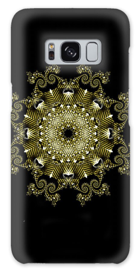 Gold 6 Galaxy Case featuring the digital art Gold 6 by Fractalicious