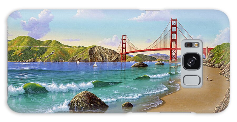 Golden Gate Bridge Galaxy Case featuring the painting Golden Gate, Ca 1940 by Eduardo Camoes