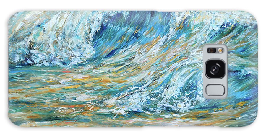 Surf Galaxy Case featuring the painting Golden Reflections by Linda Olsen