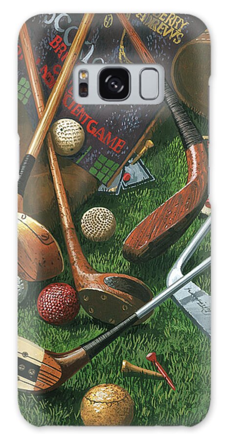 Golf Antiques Galaxy Case featuring the painting Golf Antiques by William Vanderdasson