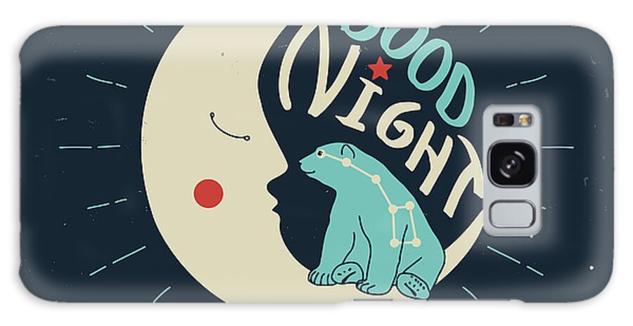 Bed Galaxy Case featuring the digital art Good Night Polar Bear With Ursa Major by Ksenia Martianova