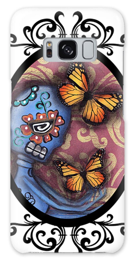 Day Of The Dead Galaxy Case featuring the photograph Gothic Frame Sugar Skull by Abril Andrade