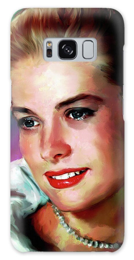 Grace Kelly Galaxy Case featuring the painting Grace Kelly painting by Movie World Posters