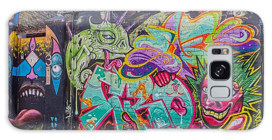 Graffiti Galaxy Case featuring the photograph Graffiti Art Painting Monster Mash by Raymond Hill