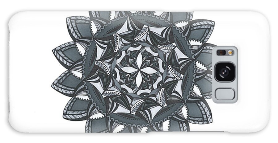 Gray Mandala Attraction Galaxy Case featuring the digital art Gray Mandala Attraction by Nicky Kumar