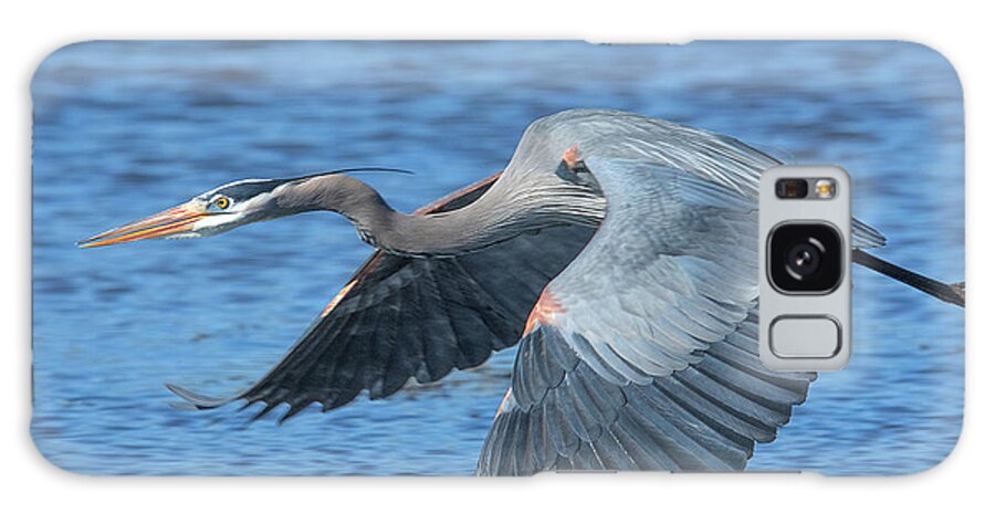 Nature Galaxy Case featuring the photograph Great Blue Heron in Flight DMSB0153 by Gerry Gantt