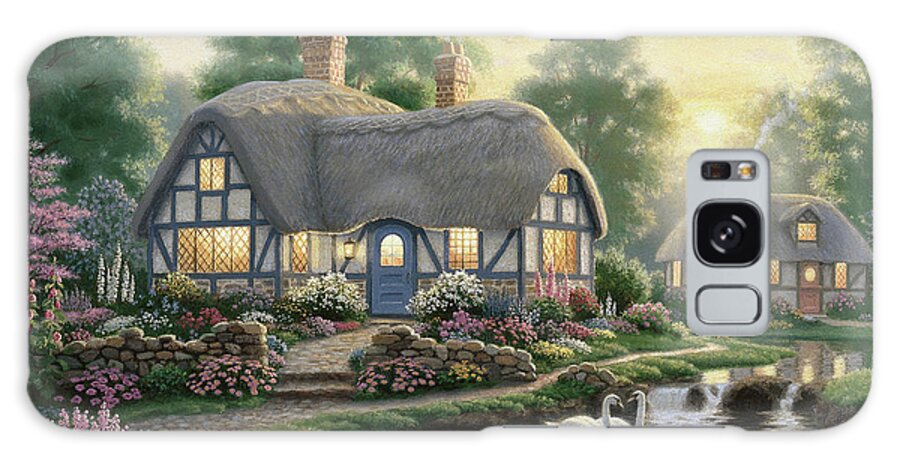 Cottage Galaxy Case featuring the painting Great Cottage Walkway by Richard Burns