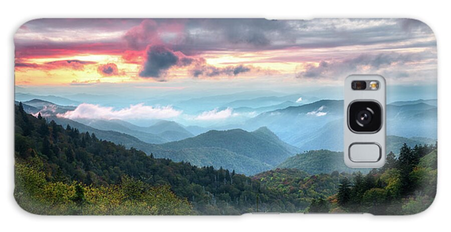 Great Smoky Mountains Galaxy Case featuring the photograph Great Smoky Mountains Sunset Landscape Cherokee North Carolina by Dave Allen