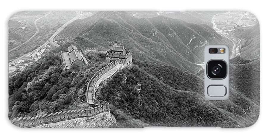 China Galaxy Case featuring the photograph Great Wall of China, Monochrome by Aashish Vaidya
