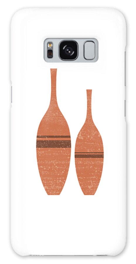 Abstract Galaxy Case featuring the mixed media Greek Pottery 39 - Tall Vase - Terracotta Series - Modern, Contemporary, Minimal Abstract - Sienna by Studio Grafiikka