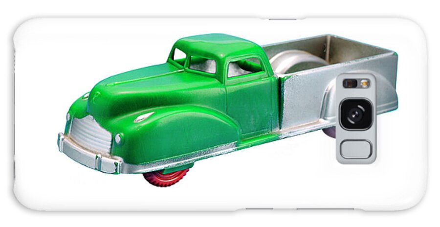 Automotive Galaxy Case featuring the drawing Green and Silver Truck by CSA Images