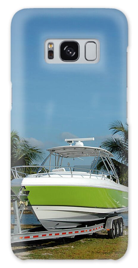 Water's Edge Galaxy Case featuring the photograph Green Boat by Jot