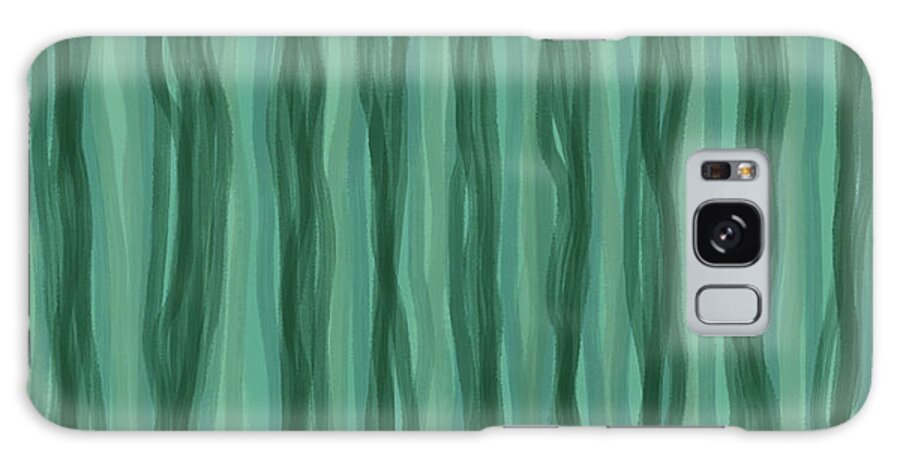 Green Stripes Galaxy Case featuring the digital art Green Stripes by Annette M Stevenson