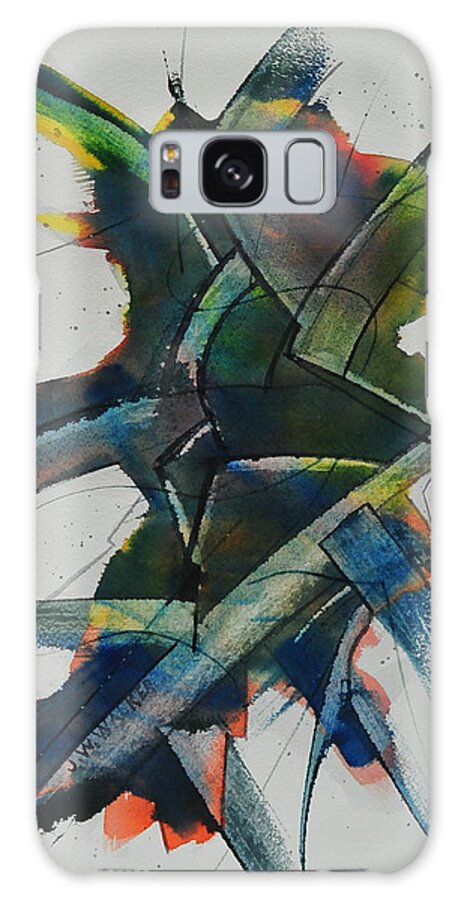 Abstract Galaxy Case featuring the painting Green Tea by John W Walker