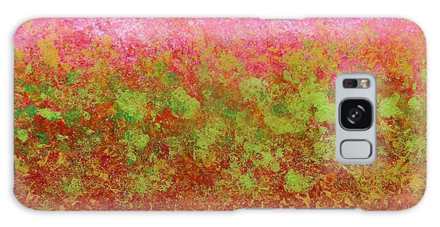 Green And Pink Galaxy Case featuring the painting Greenery with Pink - Art by Cori by Corinne Carroll