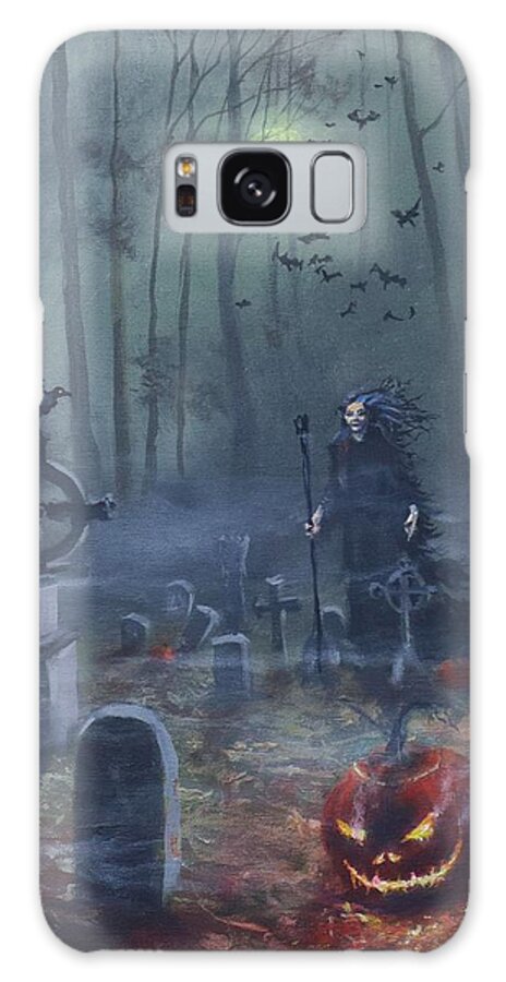 Halloween Galaxy Case featuring the painting Halloween Night by Tom Shropshire