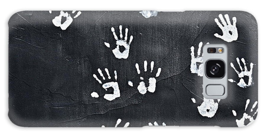 Hands Galaxy Case featuring the photograph Hand prints by Steven Liveoak