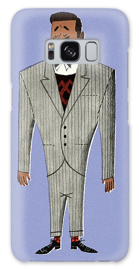 Accessories Galaxy Case featuring the drawing Handsome Man Wearing a Suit by CSA Images