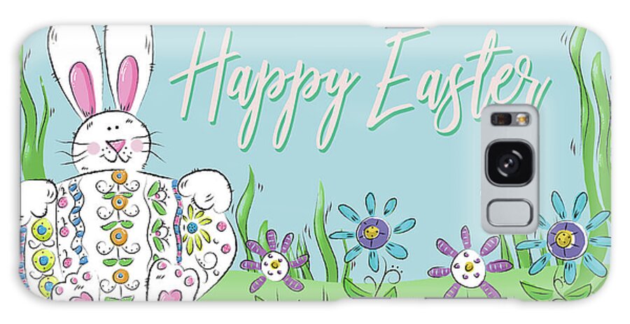 Happy Galaxy Case featuring the digital art Happy Easter (rectangle) by Deidre Mosher