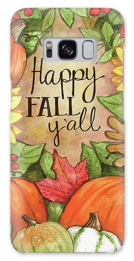 Happy Fall Pumpkins Galaxy Case featuring the painting Happy Fall Pumpkins by Melinda Hipsher