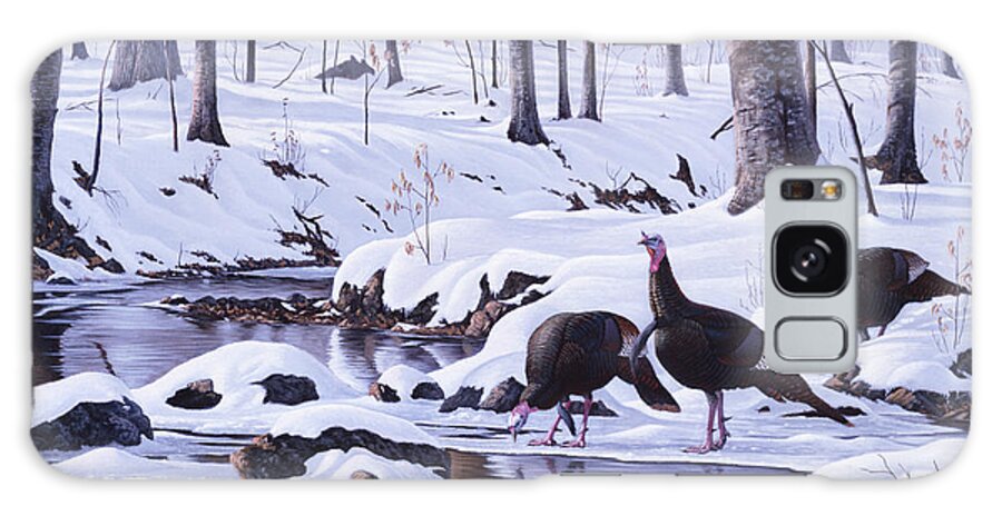 Wild Turkeys Galaxy Case featuring the painting Hardwood Creek - Wild Turkeys by Wilhelm Goebel