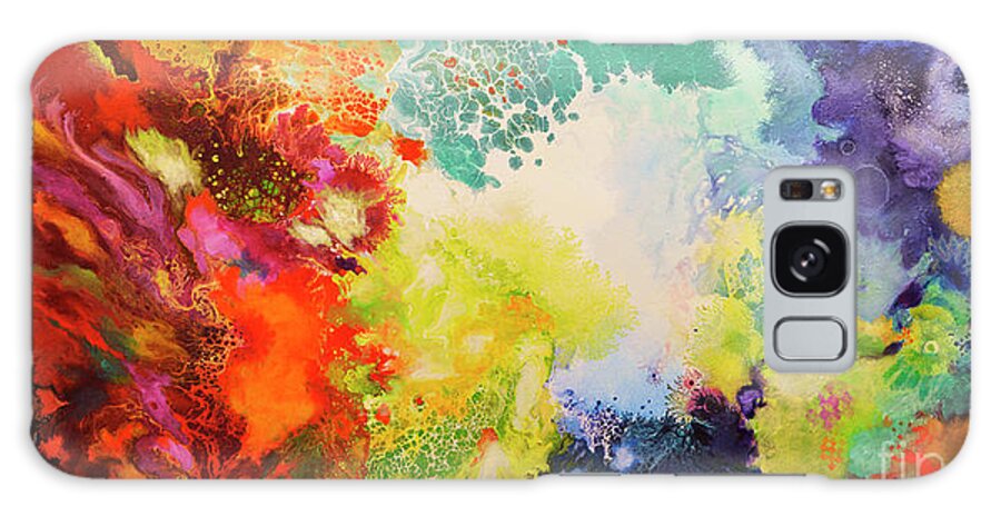 Harmonic Vibrations Galaxy Case featuring the painting Harmonic Vibrations by Sally Trace