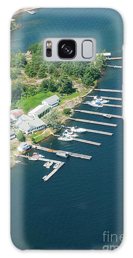 Henrys Fish Restaurant Galaxy Case featuring the photograph Henrys Fish Restaurant San Souci Georgian Bay from the air by Louise Heusinkveld