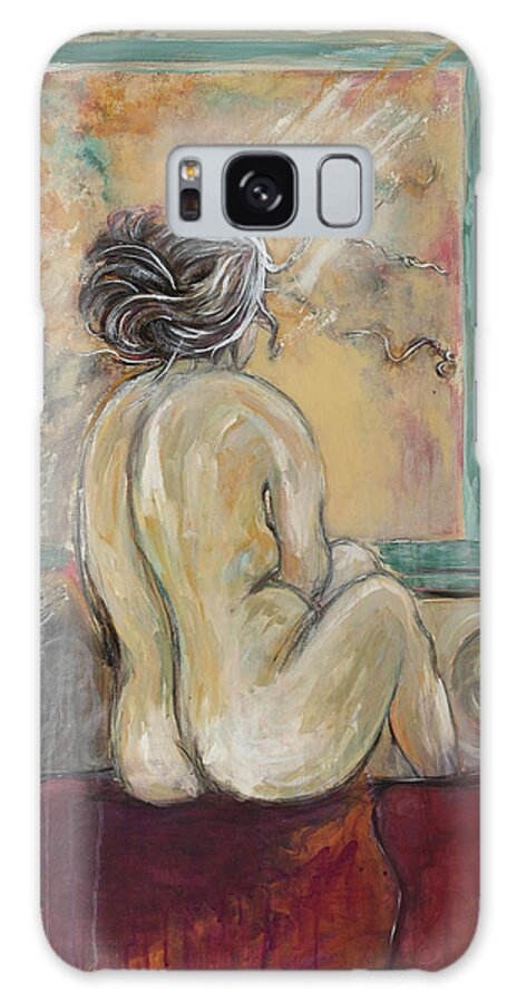 Her Story Galaxy Case featuring the painting Her Story Two by Theresa Marie Johnson