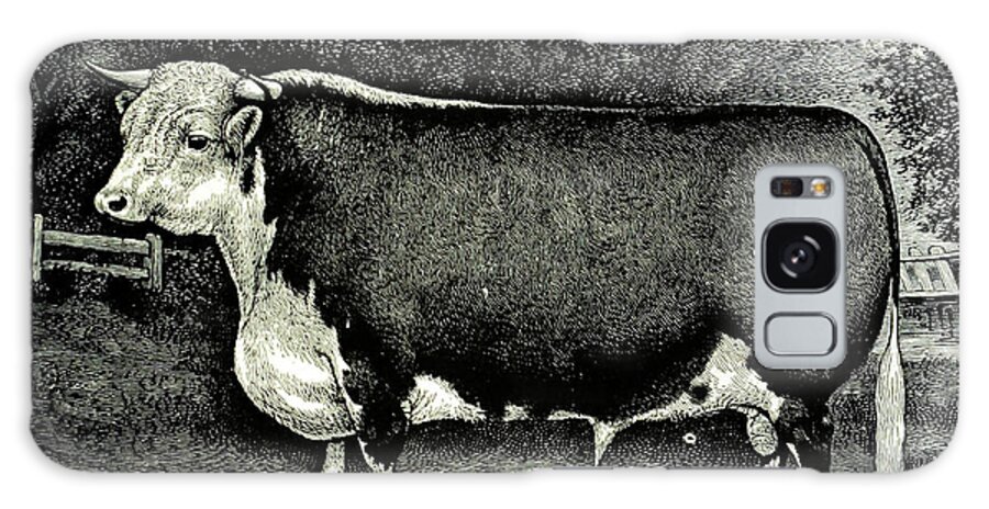 Bull Galaxy Case featuring the painting Hereford Bull by Fredrich Sprecht