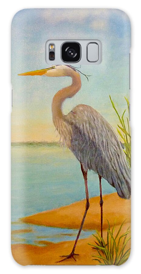 Wildlife Galaxy Case featuring the painting Herronright by Joe Bergholm