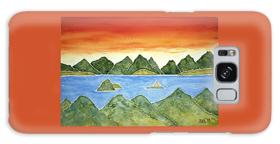 Watercolor Galaxy Case featuring the painting Hidden Islands Lore by John Klobucher