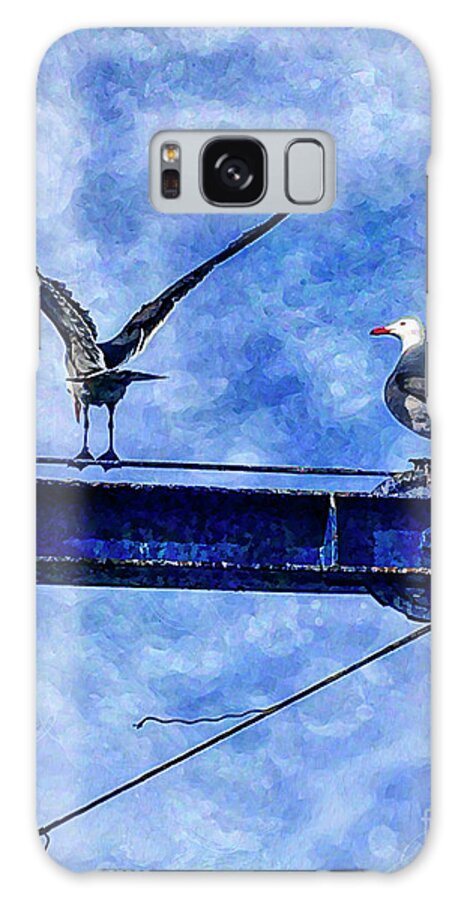 Ports O' Call Galaxy Case featuring the digital art High Diving Gulls by Rhonda Strickland