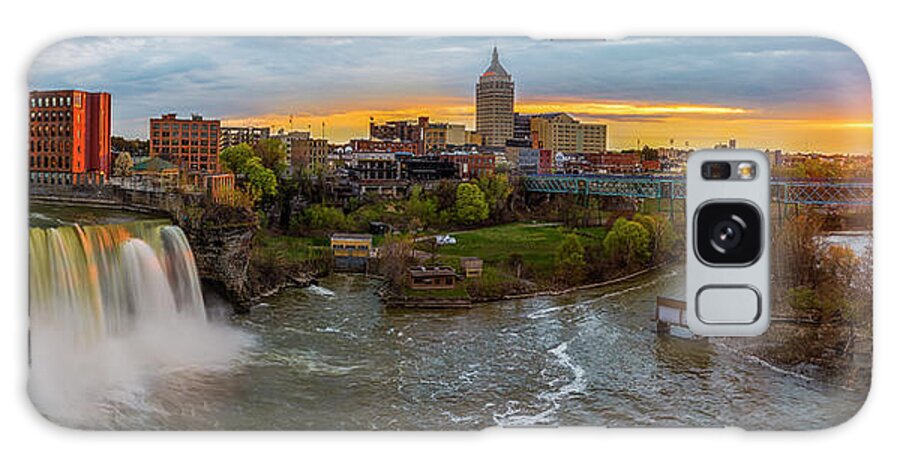 Landscape Galaxy Case featuring the photograph High Falls Rochester Ny at Sunset by Mark Papke