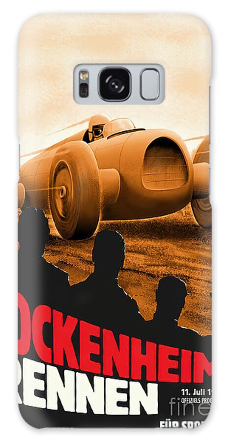 Vintage Galaxy Case featuring the mixed media Hockenheim Renne Race Poster Featuring Auto Union by Retrographs
