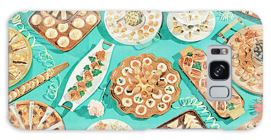Appetizer Galaxy Case featuring the drawing Holiday treats by CSA Images